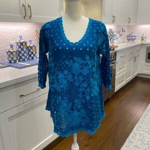 NWT Johnny Was Turquoise Embroidered Tunic FLASH SALE!